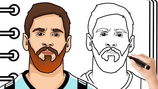 COMO DIBUJAR A MESSI  How to Draw Messi  Mapi Art TV [upl. by Tiffi969]