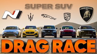 Ioniq 5 N v Urus Performante v Macan GTS v FPace SVR v Grecale Trofeo — Cammisa Ultimate Drag Race [upl. by Ojyma]