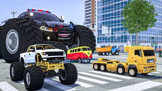 Fire Truck Frank Helps Taxi  Monster Truck was Eaten by an Alien  Wheel City Heroes  105 minutes [upl. by Maitund]