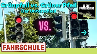 Grüner Pfeil und Grünpfeil Der wichtige Unterschied So geht es  Führerschein [upl. by Alyam]