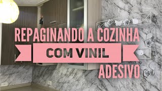 REPAGINANDO A COZINHA COM ADESIVO VINILICO  Por Cah Decora [upl. by Atauqal]