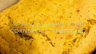 Super Moist Creamed Corn Cornbread  Veganized [upl. by Shaylynn]