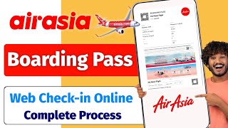 AirAsia Check in full process  AirAsia boarding pass online  Web checkin airasia flight  SRG [upl. by Fital]