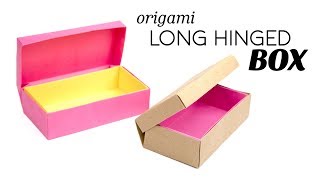 Origami Long Hinged Box Tutorial  DIY  Paper Kawaii [upl. by Enenstein]