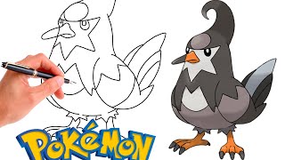 How To Draw STARAVIA POKEMON 397  Generation 4 [upl. by Arodoeht]