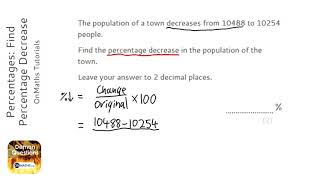 Percentages Find Percentage Decrease Grade 3  OnMaths GCSE Maths Revision [upl. by Giavani]