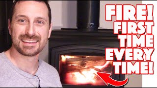 Wood Stove Tips And Tricks  How To Start A Fire The First Time Every Time [upl. by Mattland]