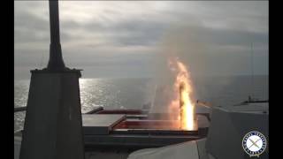 USS Detroit Fires Hellfire Missiles in First Ever Test of LCS Mission Package [upl. by Ogram]