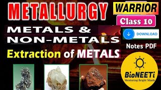 Metallurgy  Extraction Of Metals Metal And Non Metals Science CBSE NCERT [upl. by Nicoli656]