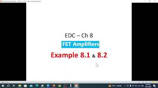 EDC Example 81 amp 82  FET Amplifiers  JFET Small Signal Model  Boylestad [upl. by Enimaj]