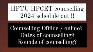 HPTU HPCET online counselling 2024  HPTU Bpharmacy direct entry counselling schedule out  Hptu [upl. by Tirb]