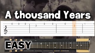 Christina Perri  A Thousand Years  EASY Guitar tutorial TAB [upl. by Anilok]