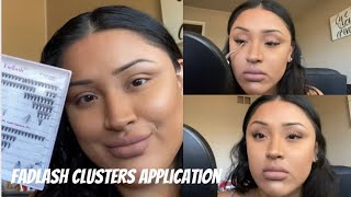 DIY LASHES FADLASH cluster lashes application [upl. by Huskamp]