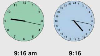 time on two analog clocks ampm vs 24 hour [upl. by Githens]