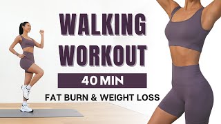 40 MIN WALKING WORKOUT  Full Body Fat Burn  No Jumping No Squats No Lunges [upl. by Jaban]