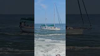 Sailless Sailboat Passes The Army Dredge Ship [upl. by Yeltrab]