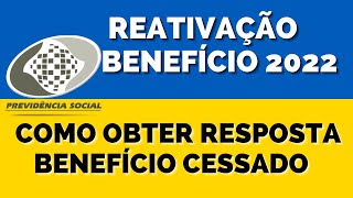 ✅ COMO REATIVAR UM BENEFÍCIO CESSADO E RECEBER RESPOSTA [upl. by Hirz902]