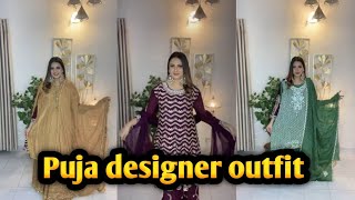 Puja designer outfit collection  Bengal Vibes flat 30 discount [upl. by Anirb]