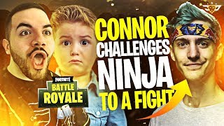 CONNOR CHALLENGES NINJA TO A FIGHT Fortnite Battle Royale [upl. by Lehsar]