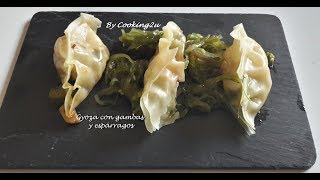 Gyoza de gambas y trigueros [upl. by Myriam]