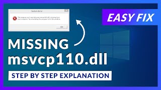 msvcp110dll Missing Error  How to Fix  2 Fixes  2021 [upl. by Shien]