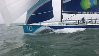 2018 Avril Sébastien Simon en solitaire en TP52  Spi Ouest France [upl. by Anire]