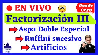 🔥Factorización III  Aspa Doble Especial Ruffini Sucesivo Artificios [upl. by Nabroc481]