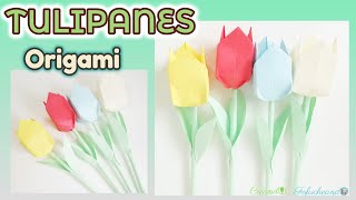 Cómo Hacer TULIPANES de PAPEL 🌷 ORIGAMI para PRINCIPIANTES [upl. by Solegna368]