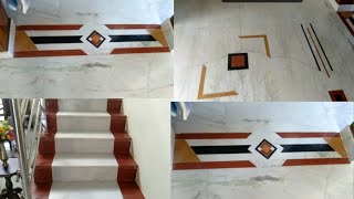 Marble flooring border design [upl. by Ihcekn]