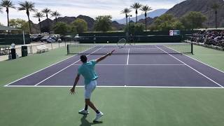 Dominic Thiem w Nicolas Massu  IW Court Level Practice 4k 60fps [upl. by Lonna]