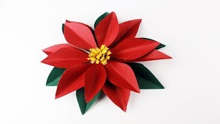 Como Hacer una Flor De Nochebuena De papel Paso a Paso [upl. by Adia]