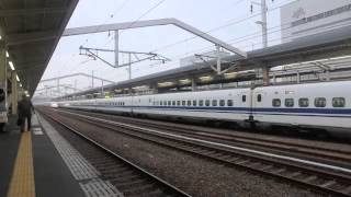 Japanese Shinkansen zipping through Himeji station [upl. by Wahkuna]