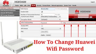 How To Change Huawei Wifi Password  Huawei Wifi Password Change  Huawei HG8546M Password Change [upl. by Glynn]