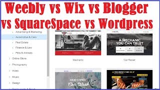 Weebly vs Wix vs Squarespace vs Wordpress vs Blogger Review Comparison [upl. by Fredrika894]