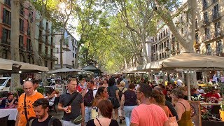 LA RAMBLA  Barcelona Summer Walk [upl. by Caraviello]