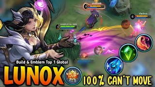 Back To Meta Lunox Insane Burst DMG Build amp Perfect Emblem Unstoppable  Build Top 1 Global Lunox [upl. by Carlick891]