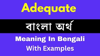 Adequate Meaning In BengaliAdequate শব্দের বাংলা ভাষায় অর্থ অথবা মানে কি [upl. by Rist]