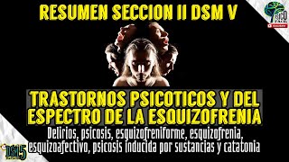 TRASTORNOS PSICÓTICOS Y ESPECTRO DE LA ESQUIZOFRENIA RESUMIDOS DSM V  DIAGNÓSTICO Y TRATAMIENTO [upl. by Nabalas545]