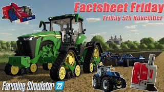 FARMING SIMULATOR 22  Fact Sheet Friday John Deere 8rx NH T7 and Cattle Feeding robots shorts [upl. by Yllier]