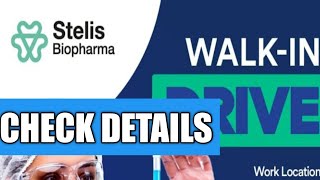 Stelis Biopharma Ltd Walkin Drive  Stelis Biopharma Ltd jobsStelis Biopharma OpeningsStelis [upl. by Joaquin]