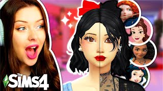 Making Sims 4 Disney Princesses But in Dark Aesthetics  Sims 4 CAS [upl. by Jeannine]