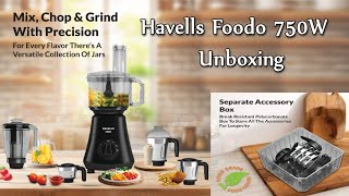 Havells Foodo Mixer Grinder amp Food Processor  Food Processor 750W  Demo Unboxing in Telugu [upl. by Ylirama]