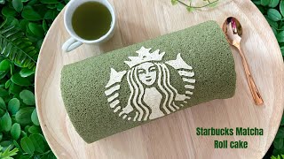 Starbucks Matcha Roll Cake เค้กโรล สตาร์บัค ชาเขียว [upl. by Oby]