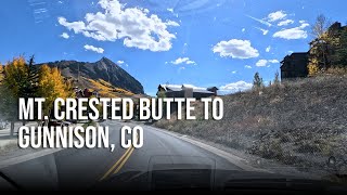 Road Trip  Mt Crested Butte to Gunnison  4k Driving [upl. by Mat934]