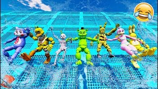 NEW ANIMATRONICS SLIDE 9999 FEET ON TALLEST WATER SLIDE GTA 5 Mods FNAF RedHatter [upl. by Aihsot182]