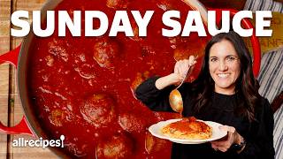 How to Make Meatballs amp Sunday Sauce  Get Cookin  Allrecipes [upl. by Freida606]