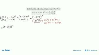 Buktikanlah identitas trigonometri berikut tan thetasec theta21sin theta1sin theta [upl. by Hanshaw]