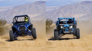 Polaris RZR XP Turbo S vs CanAm Maverick X3 X RC  Desert Action [upl. by Ettenig]