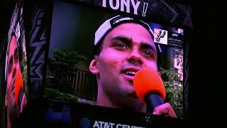 Tony Parker Gets Tribute Video Standing Ovation From Spurs Fans in Return To San Antonio [upl. by Alrahc633]