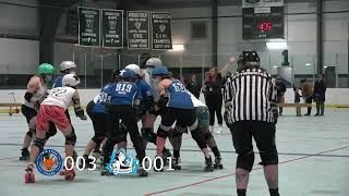 TWIN STATE DERBY v ROLLER DERBY QUEBEC APRIL 29 2023 at Woodstock Union Arena [upl. by Tillman]